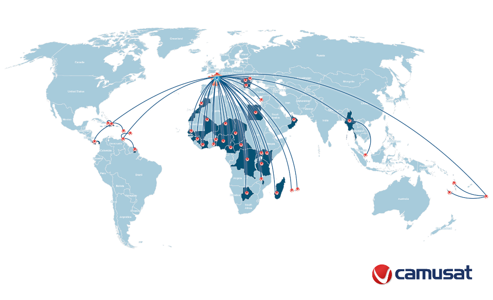 Carte CAMUSAT dans le Monde